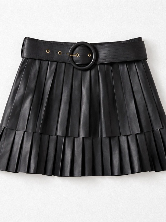 Zara Dresses & Skirts - Zara Faux Leather Pleated Mini Skirt Womens size medium